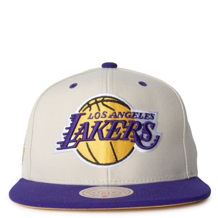 Mitchell & Ness Los Angeles LA Lakers Snapback Hat Cap Purple/Yellow/XL  Logo