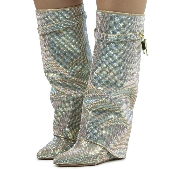 Drape Rhinestone Boot 