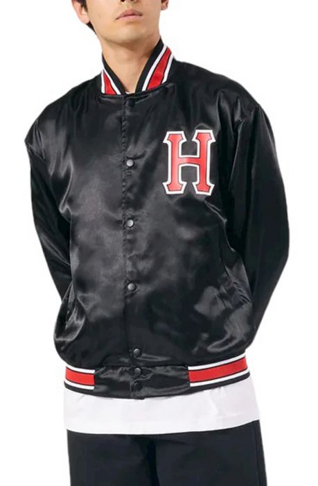 HUF Crackerjack Satin Baseball Jacket JK00372-BLACK - Karmaloop
