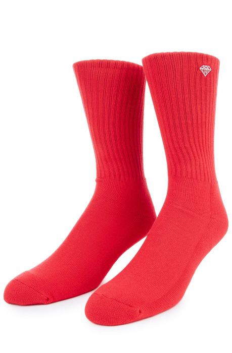 The Brilliance High Top Socks in Red