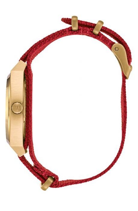 The Time Teller Watch in Red & Gold