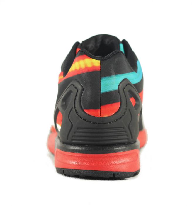Adidas for Men: ZX Flux B34140 Red Multi Sneaker Black
