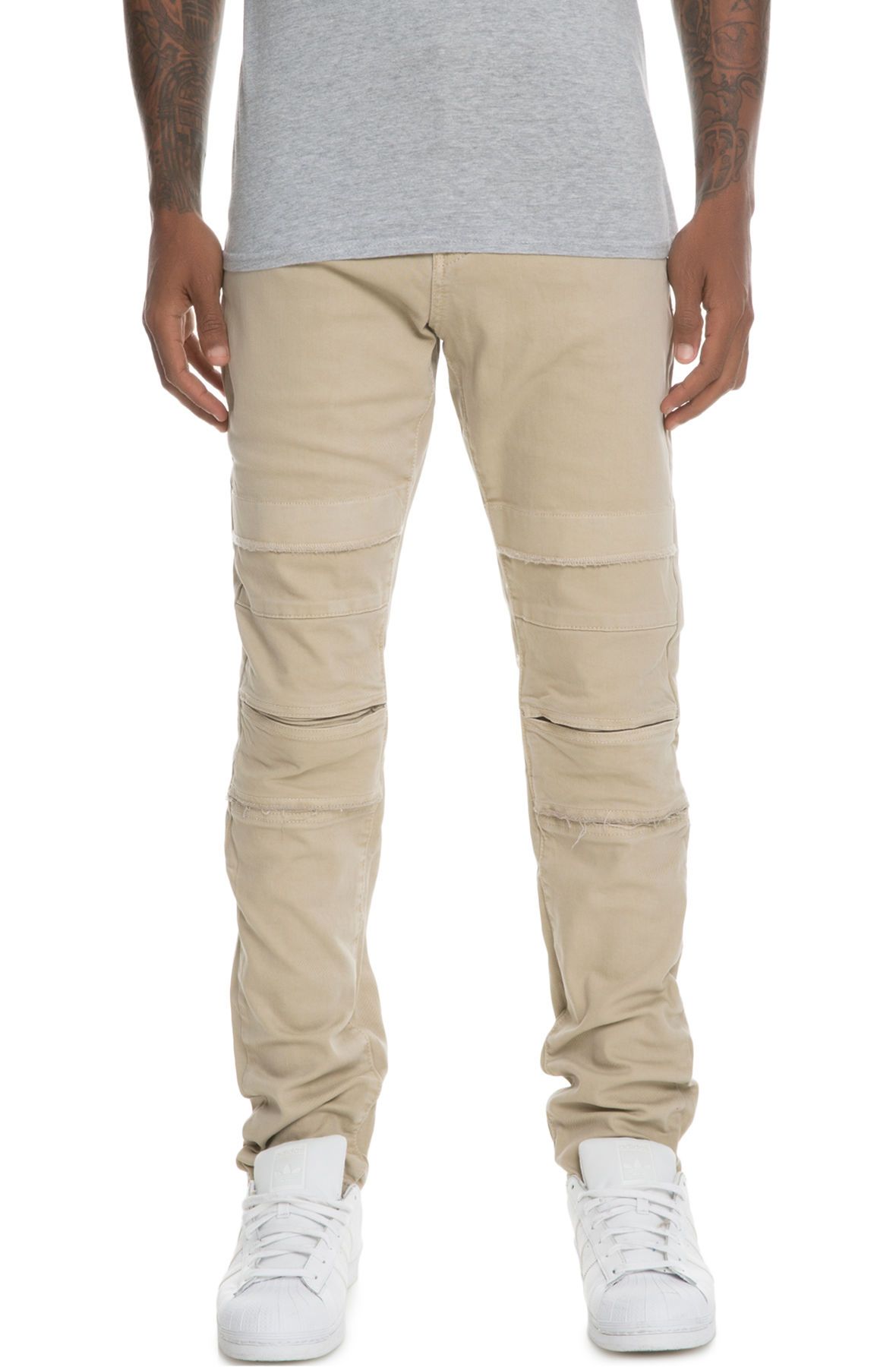 the ali panel stitched denim jeans in khaki