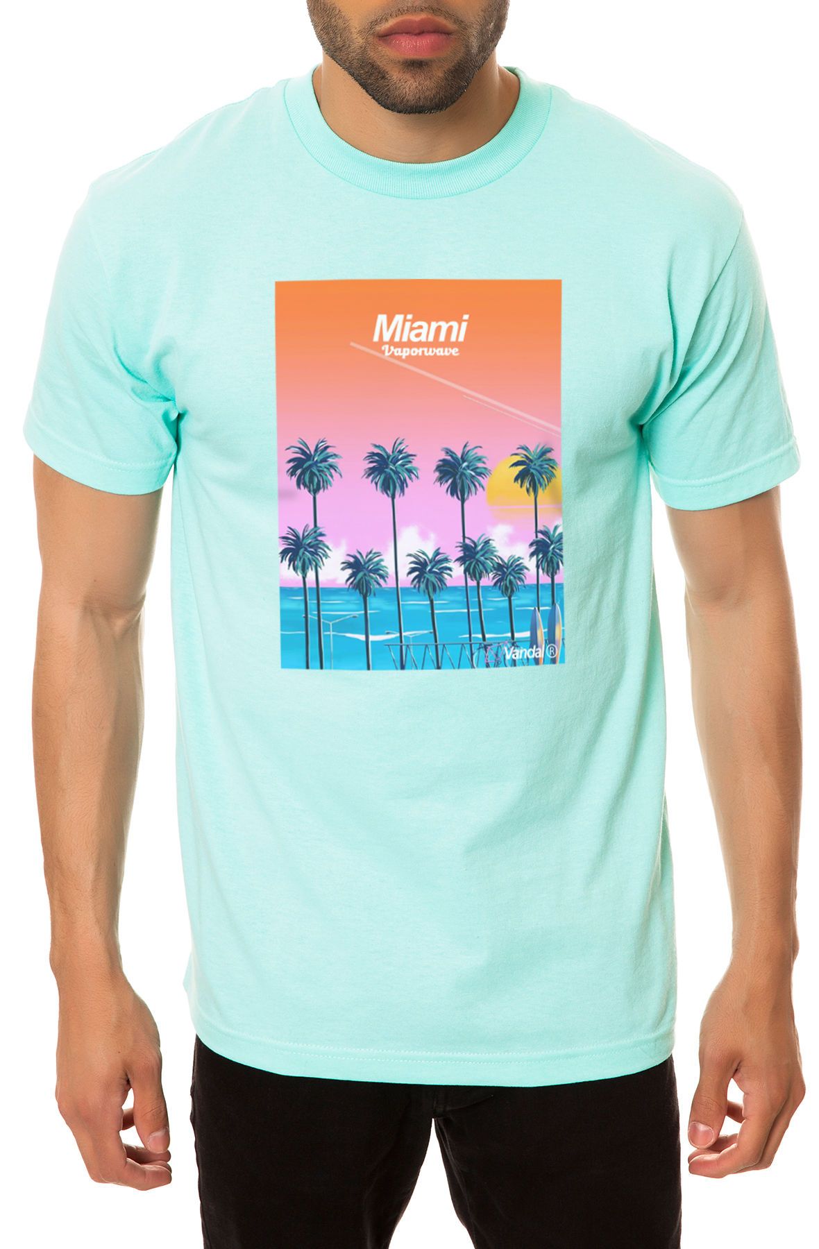 The Miami Vaporwave Tee in Mint