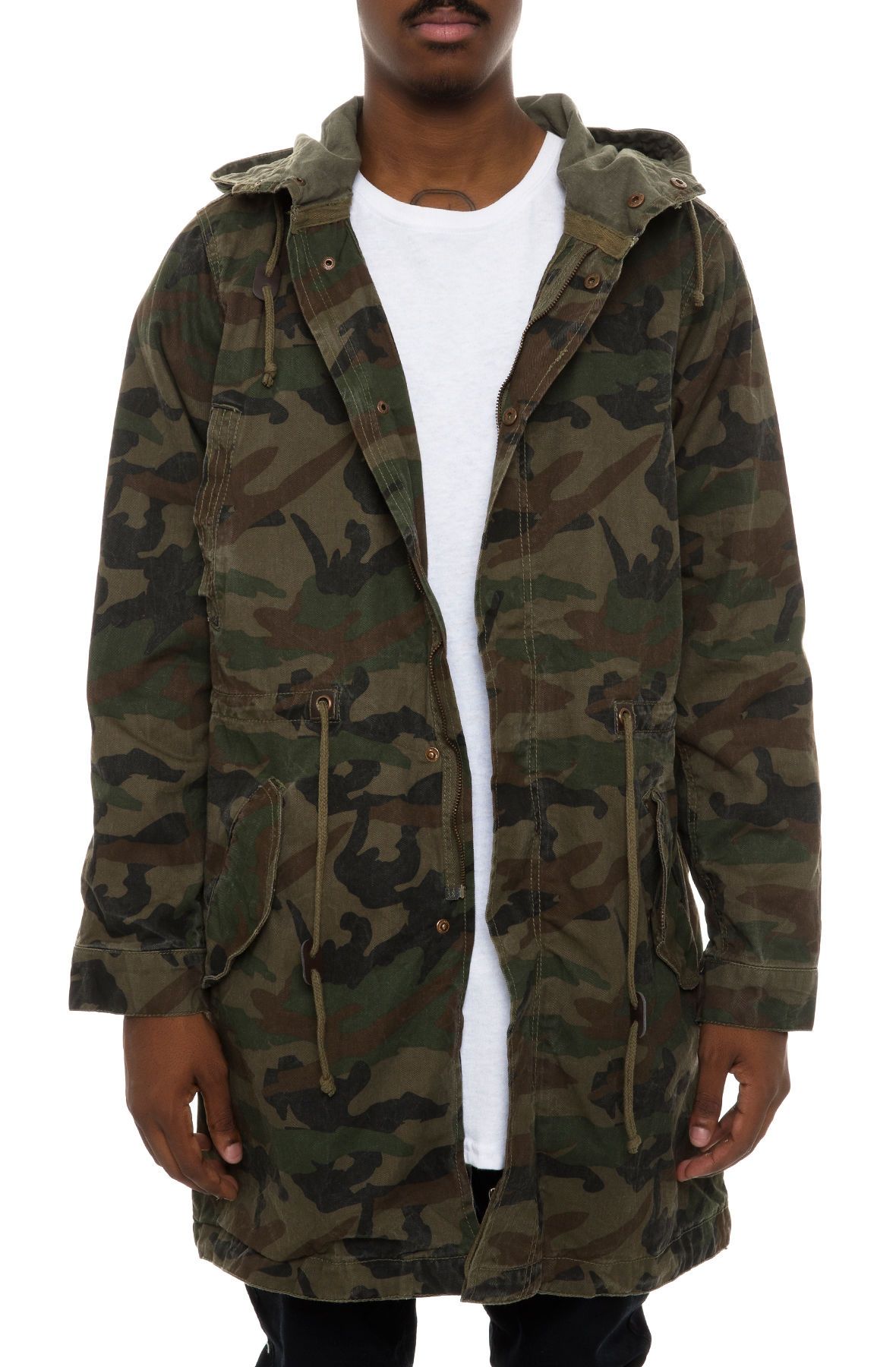 The Twill Long Parka in Camo