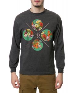 The Flower Circle Long Sleeve Tee in Charcoal