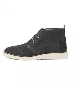 Toms for Men: Mateo Chukka Black Embossed Suede Boots