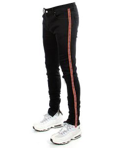 black jeans orange stripe