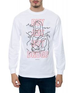 The Buy Art Not Drugs Long Sleeve Tee in White