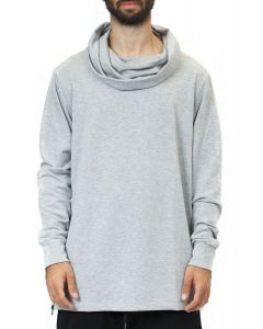 Cowl Neck French Terry Top With Contrast Zipper