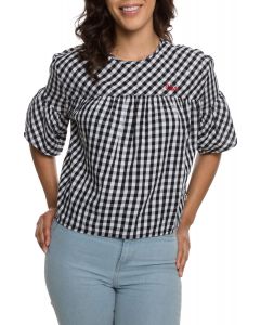 Gingham Top in Black