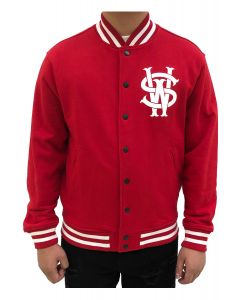 Stay Winning Original Logo/Script Red/White Varsity Jacket