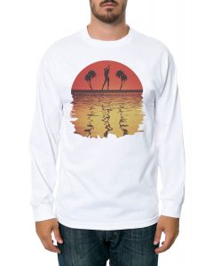 The Tropical Shadow Long Sleeve Tee in White