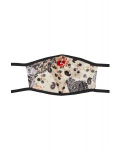 Multi Paisley Silk Mask in Off White