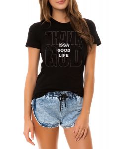 The Thank God Tee in Black