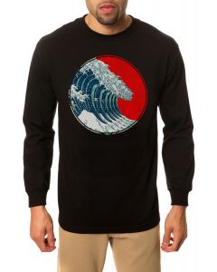 The Hokusai Circle Long Sleeve Tee in Black