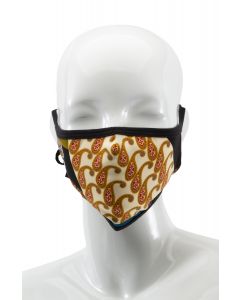 Multi Paisley Silk Mask in Red/Navy