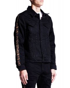 Bower Cheetah Print Denim Jacket