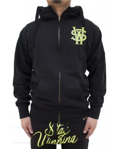 Stay Winning OG/Script Logo Black/Neon Yellow Full Zip-Up Hoodie