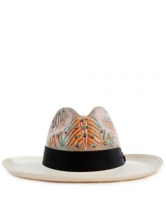 Animal Print Real Panama Hat Size M