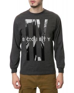 The Shadow Jet Long Sleeve Tee in Charcoal