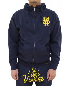 Stay Winning OG/Script Logo Navy/Yellow Full Zip-Up Hoodie