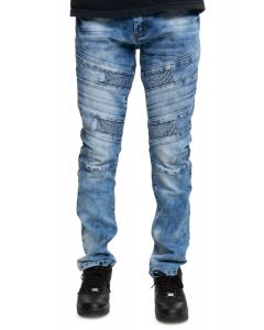 【2plan】Incision circle washing denim pants Wide 2 Panel Denim - Stonewash Black — jOONIVERSE LAB