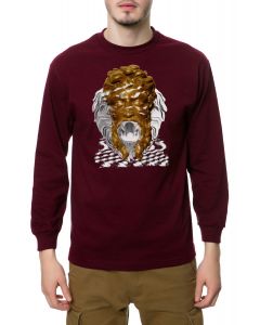 The Mouth That Roared Long Sleeve Tee in Burgundy