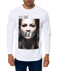 The Money Talks LS Tee in White