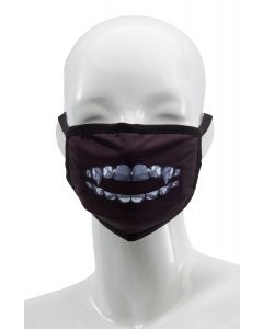Gold Fangs Face Mask in Silver