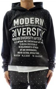 ZICORN French Terry Long Sleeve Crop Top Pullover Hoodie