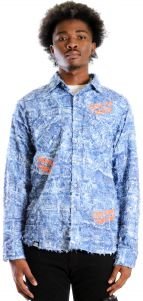 Lenox Men's ripped & repaired button down shirt