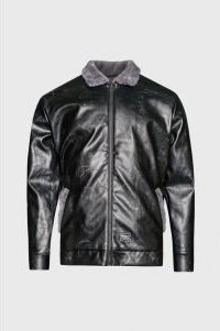Zip up Waxed Leather Big Paisley Blouson Jacket