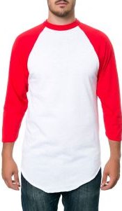 The 420 Basic Raglan in Red and White
