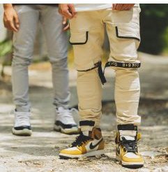 Strapped Up Slim Denim Jeans Sand
