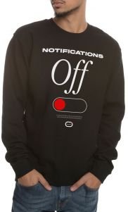The Notifications Off Crewneck Sweatshirt in Black