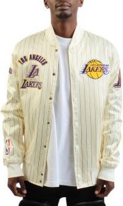 LA Lakers Pinstripe Satin Jacket