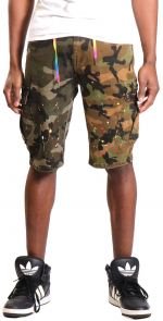 Wildstone Limited Premium Washed Mixed Camo Half and Half Skinny Twill Short Pants.
