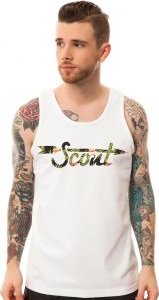 The Tropical Fill Logo Tank Top in White