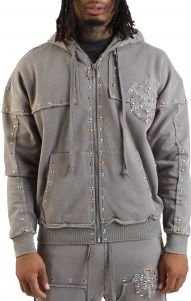 Studded Fleece Oversized Hoodie 