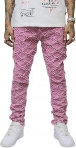 MARVIN Men's premium rip&repair slim fit quilted denim pants