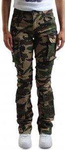 Camo Mid Rise Stacked Jeans