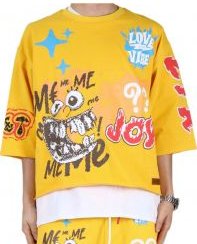 MERTI SN/ Jersey 3/4 Sleeve Crop Top Tee