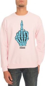 The TRBL Finger Crewneck Sweatshirt in Light Pink