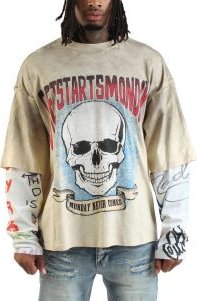 Double Layer Skull T-Shirt