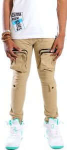 VENGE Men's premium twill khaki cargo pants.