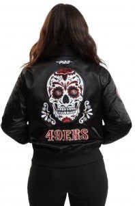 NFL San Francisco 49ers Sugar Skull Satin Jacket 