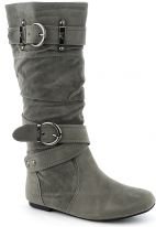 Mid-Calf Flat Boot Sally-4-S Grey