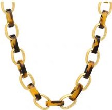 Tortoise Shell Padlock Pendant Necklace
