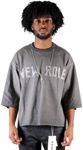 ORBITS S/N Jersey 3/4 Sleeve Crop Top Tee with Detachable Necklace